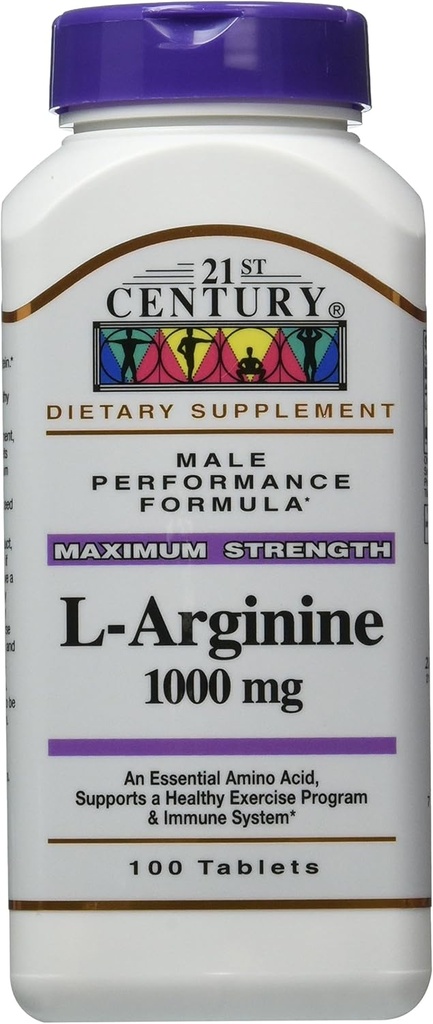 21. århundre L-arginine 1000 Mg tabletter, 100-talls (Pack of 3)
