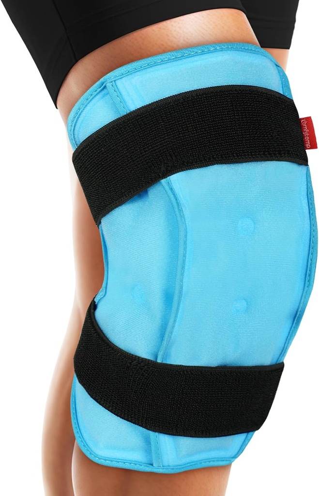 Komfytemp 3D Knee Ice Pack Wrap for skade Reusable Gel, FSA kvalifisert, Knee kalde pakke Brace fysisk terapi for meniscus tear, ben smerte, erstatning, artritt, muskelgjenvinning, kirurgi få godt gave