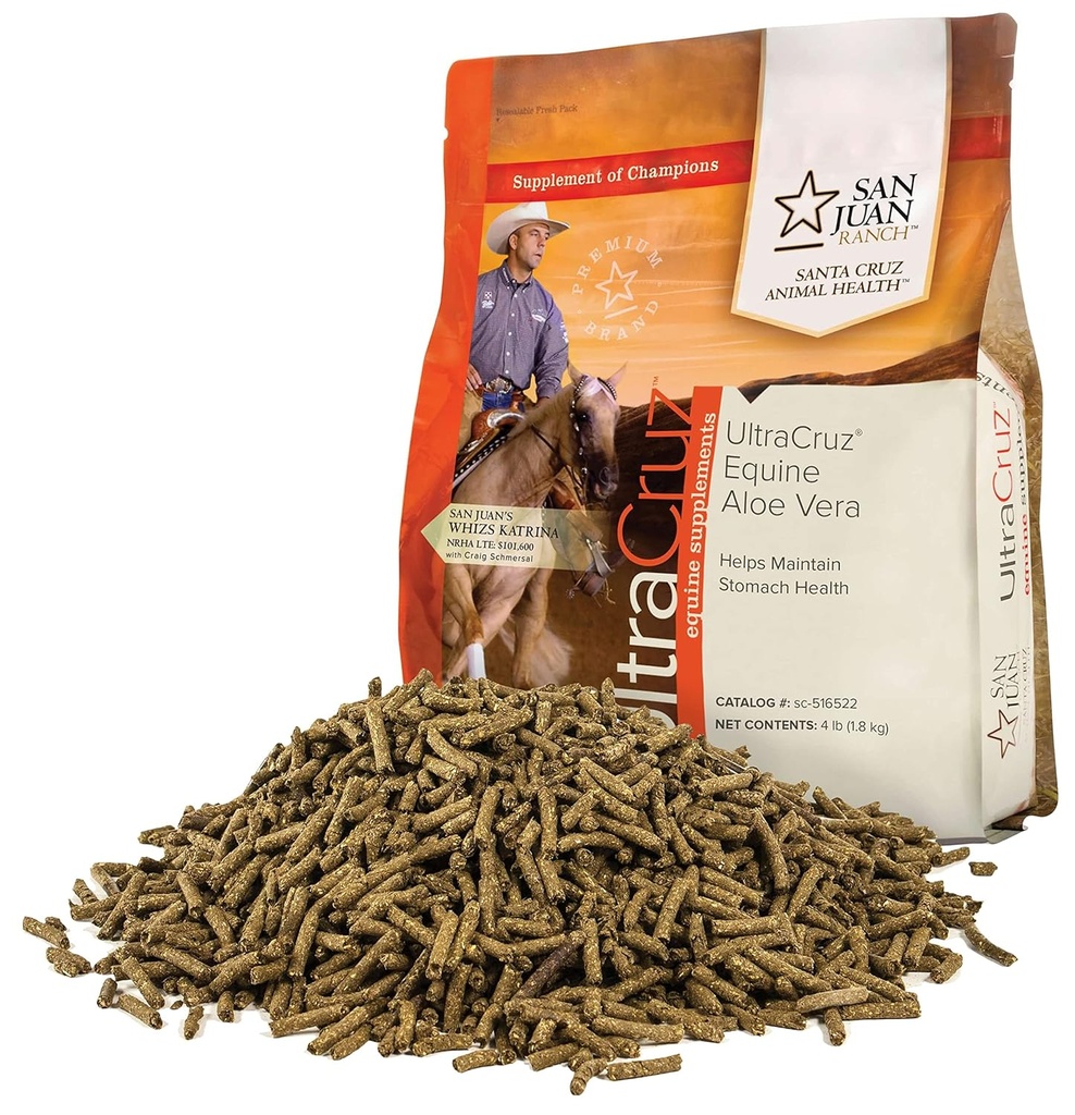 UltraCruz - sc-516522 Equine Aloe Vera Supplement for hester, 4 lb, Pellet (64 dagers forsyning)
