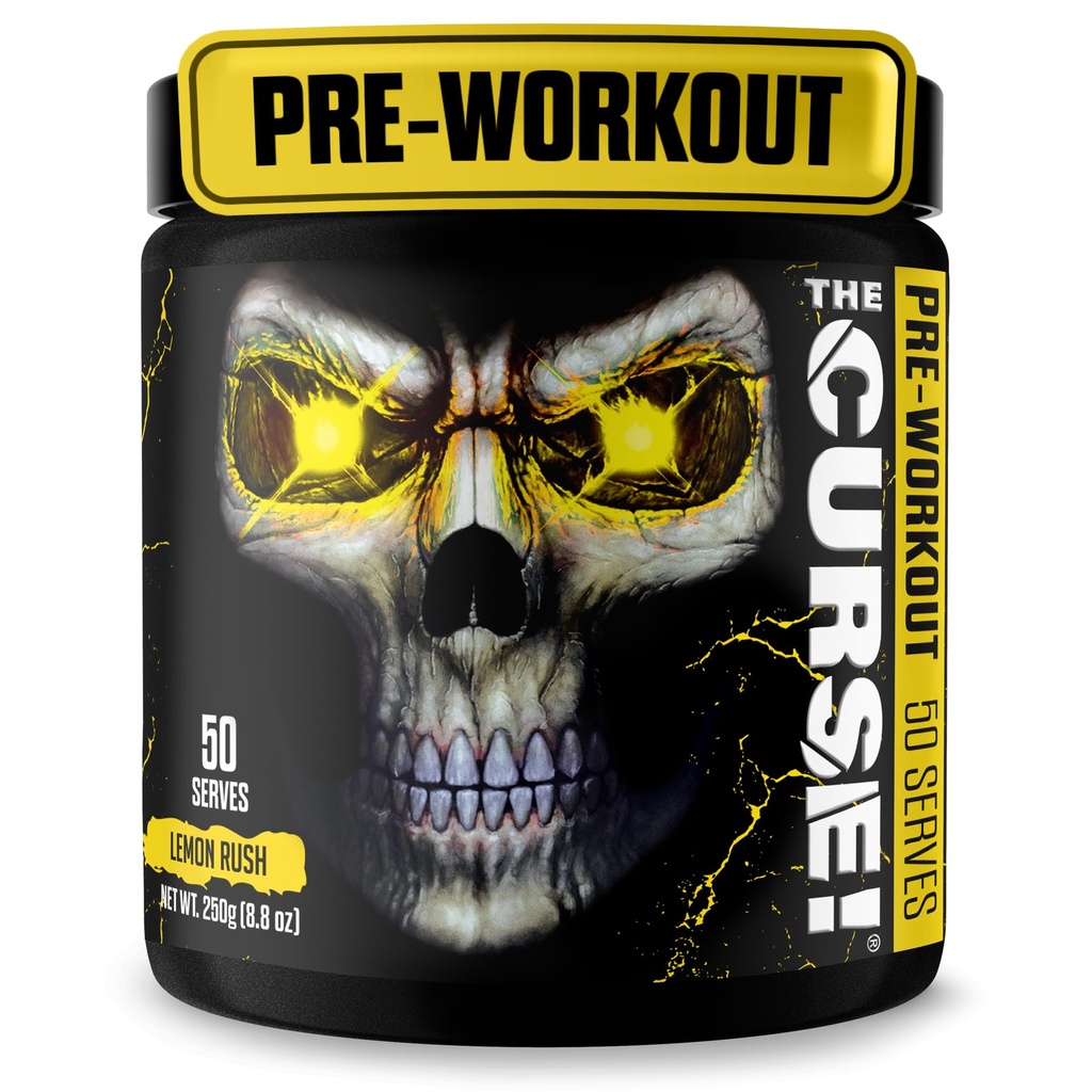 JNX spiller forbannet! Pre Workout pulver for menn og kvinner, koffein, Beta-Alanin, Kreatin, L-Citrullin, 50 serveringer, sitron Rush Flavor – økt energi, styrke og fokus