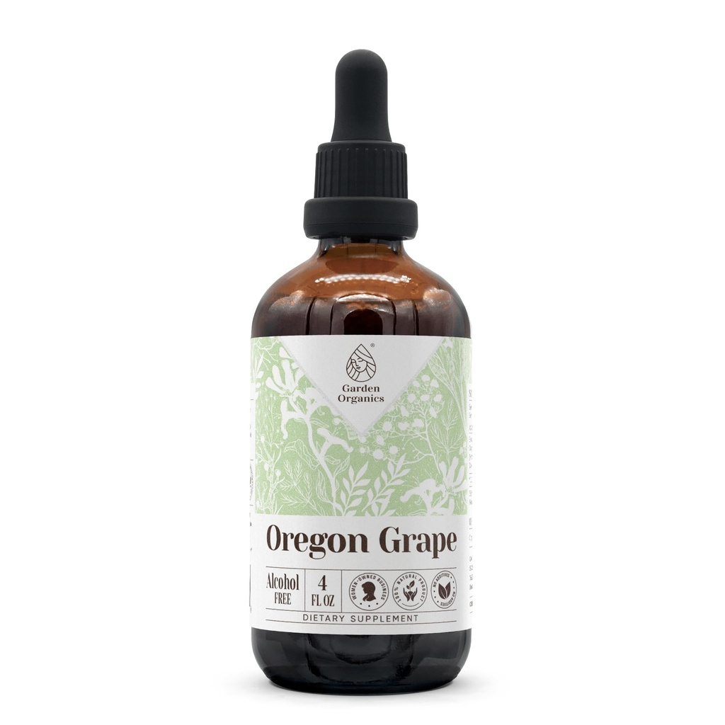 Oregon Grape alkoholfri naturlig tinktur ekstrakt, immunsystem booster, flytende dråper laget av 100% (4 fl oz)