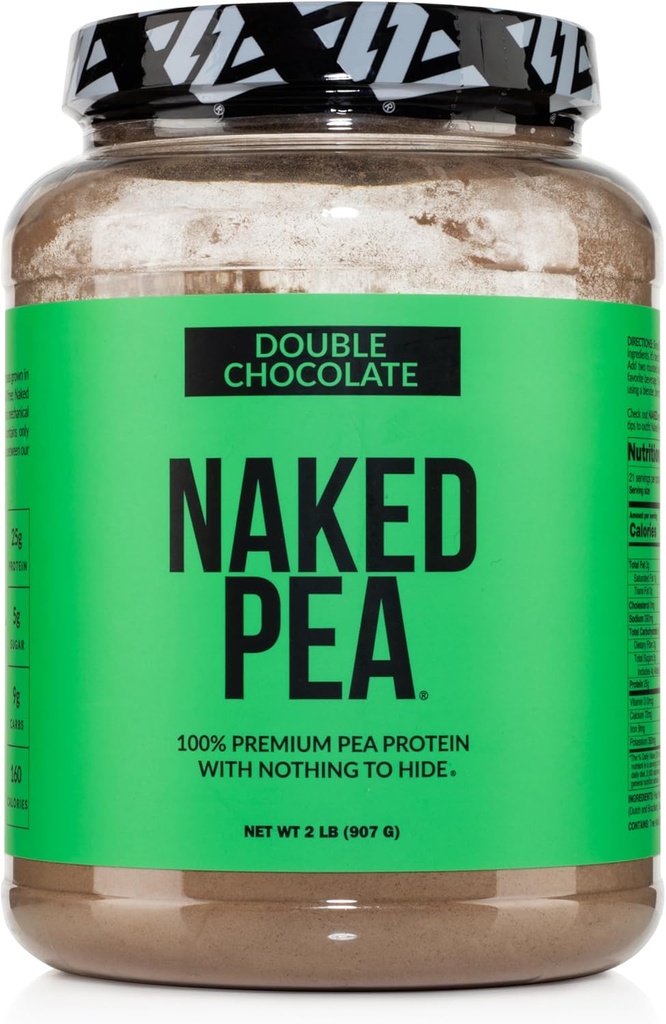 Naked Pea - Dobbel sjokoladeprotein fra amerikanske og kanadiske farmer, økologisk koko, økologisk kokos sukker - Ingen GMO, ingen soya, og glutenfri, hjelpevekst og gjenoppretting - 21 Services