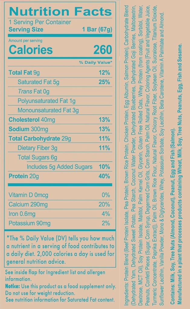 REDCON1 MRE Bar, Sprinklet donut, 20g Hele matprotein Bar med MCT olje - lett å digest, Delicious måltid erstatningsbar - Når som helst Protein Snack, Post eller Pre Workout Bars (4 Bars)