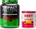Nutrologi TRIPACT Vegansk proteinpulver, for vegansk proteinshake, sjokolade peanut smør (20 serveringer) & beet aktiv, lidenskap frukt flavor (30 serveringer)