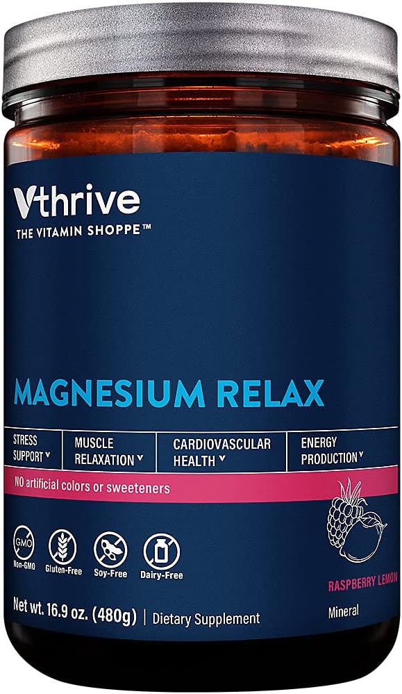 Magnesium Relax Powder - støtter stress og muskel avslapning - bringebær sitron (16,9 oz. / 100 serveringer)