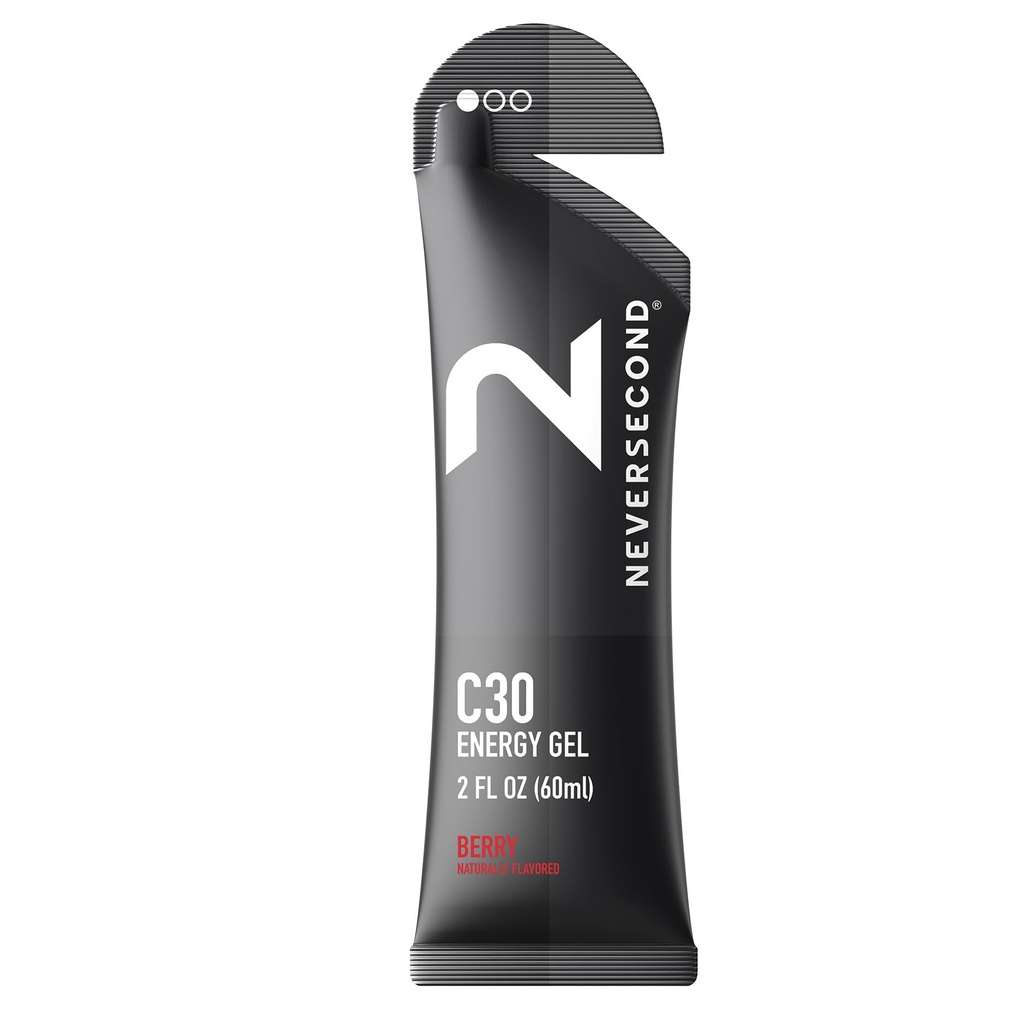 Neversecond C30 Energy Gel, Performance Nutrition & Hydration, Never2 Energi Gel for Ultra Triatlons, Sykling & Marathons (Berry Flavor, 12-Count Pack)