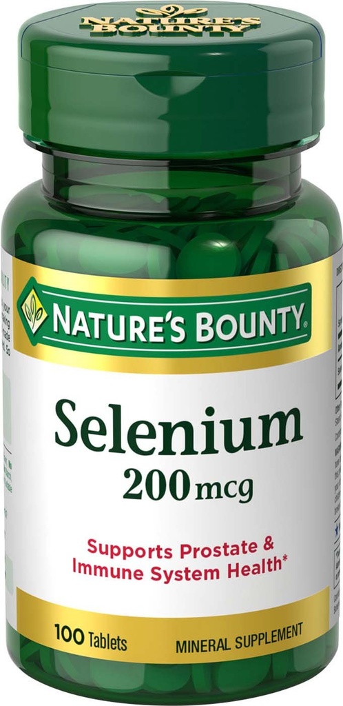Naturens Bounty Selenium, støtter prostata og immunsystem helse, 200 mcg, 100 tabletter