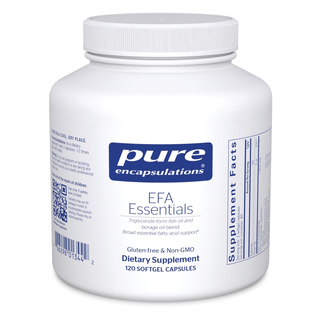 Ren innkapslinger EFA Essentials | Triglycerid-Form Fish Oil og Borage Olje blanding | 120 Softgel Kapsler