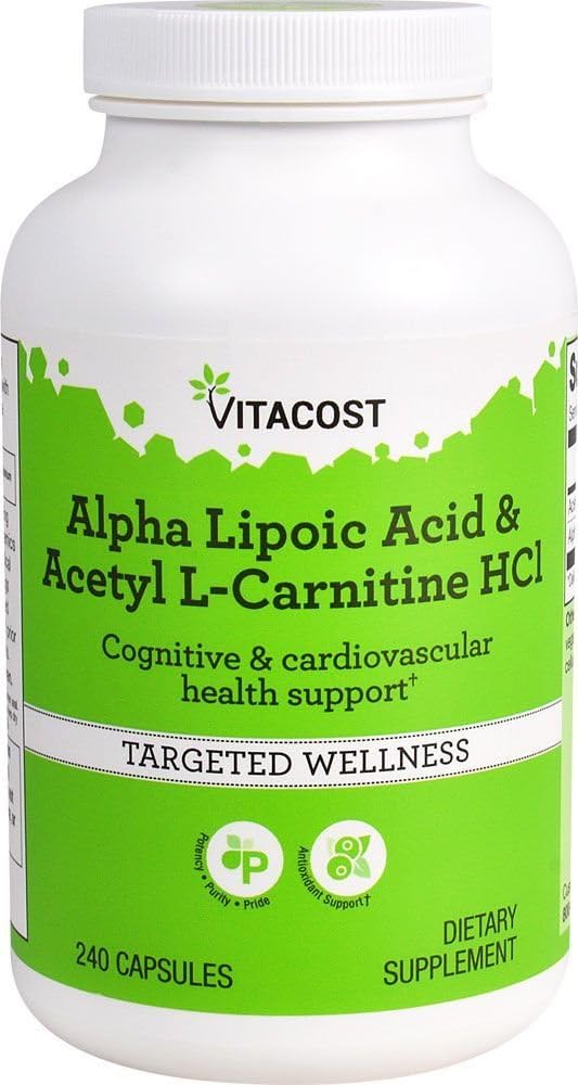 Vitacost Alpha Lipoic Acetyl L-karnitin HCl - 700 mg - 240 kapsler