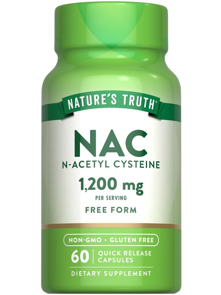 Naturens Sannhet NAC Supplement ® N Acetyl Cysteine | Gratis Form Aminosyre | | | | 60 Kapsler | Ikke-GMO og Glutenfri Supplement