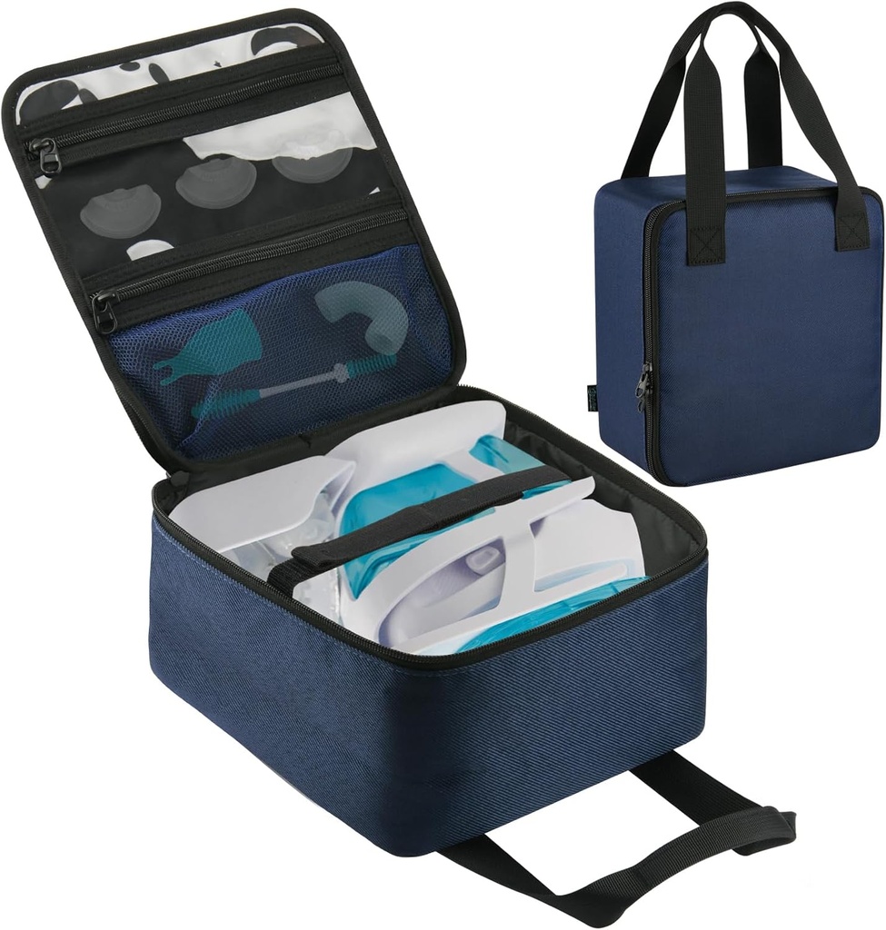 Beautyflier Nese Renere Oppbevaringsveske, Reisesikkerhetsdeksel for Navage Nasal Irrigation System, Countertop Caddy Portable Neti Pot bærende veske, beskyttende nese renere veske med håndtaksstropp (Bag Only)