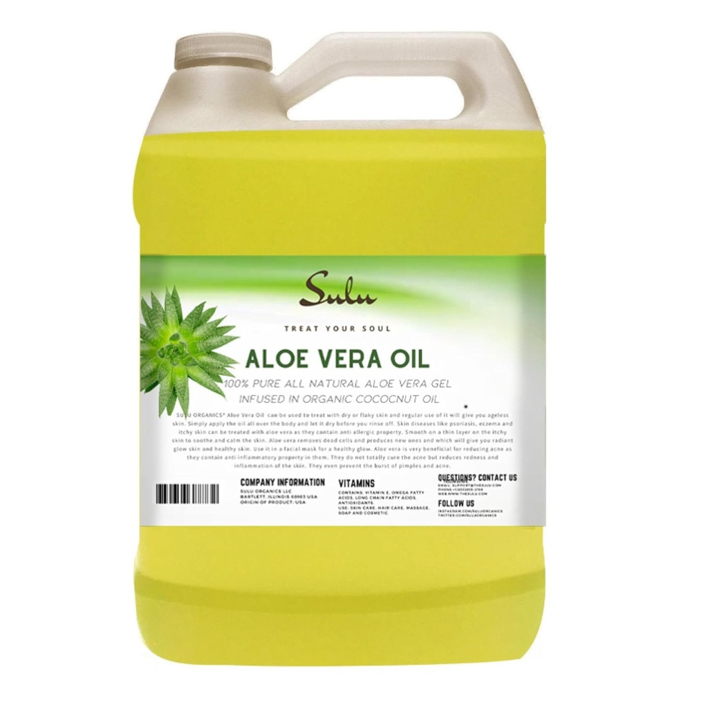 SULU ORGANICS ren kald presset naturlig aloe Vera olje (64 oz)