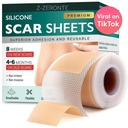 Silikone Scar Sheets, Silikone Scar Tape (1,6"x 120" Roll-3M), reusable og effektive Scar Removal Sheets, Silikone Scar Removal Sheets for kirurgiske arr, Healing Keloid, C-del, Tummy Tuck