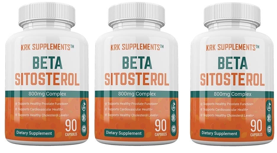 3 flasker Beta Sitosterol 800 mg per servering 270 totale kapsler prostata støtte