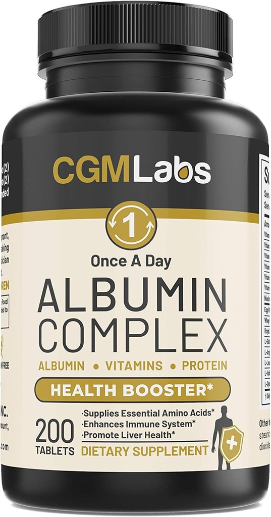 En gang en dag albumin Complex - egg hvitt albumin, Whey Protein, kongelig Jelly, essensielle aminosyrer - 200 tabeller