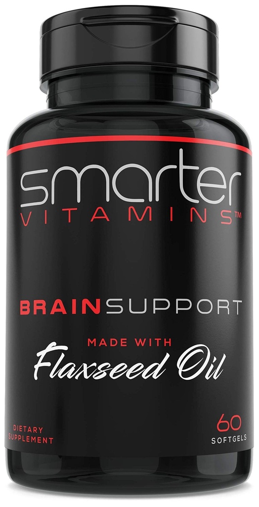 Smartere Brain Support Nootropic Supplement, laget med alfa-GPC, L-tyrosin og Acetyl L-karnitin alcar, Flaxfrøolje, ALA DHA, 60 Softgel energipiller