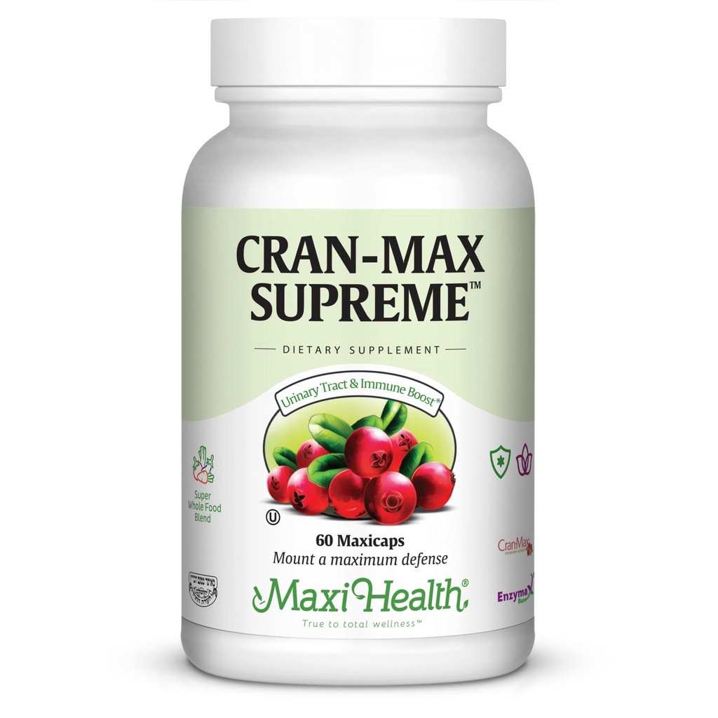 Maxi-Health CranMax Supreme Cranberry Supplement Kapsler - Urin Tract and Immune Support - 60 greve - 1 måneds forsyning