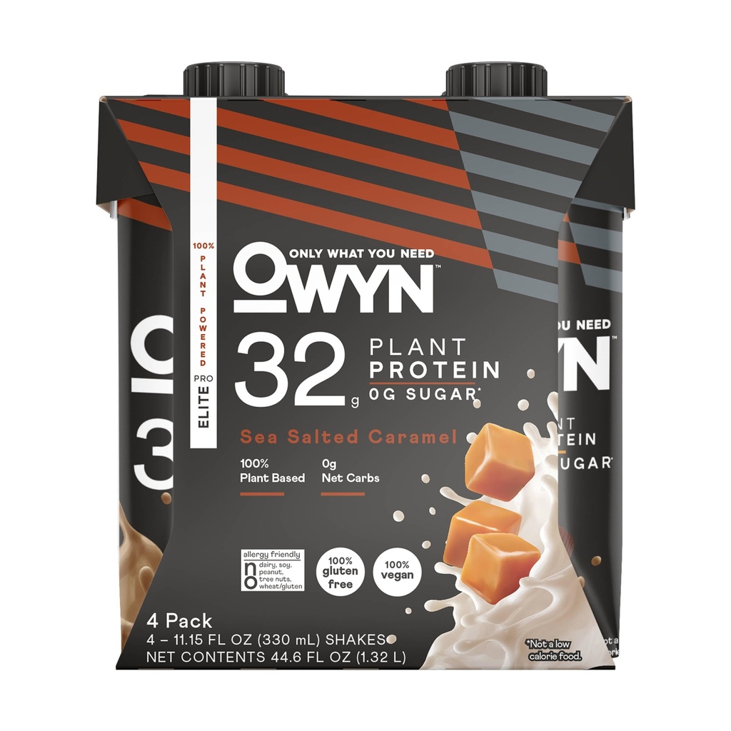 OWYN Sea Salt Caramel Elite Plante Protein Shake 4pk, 11.15 FZ