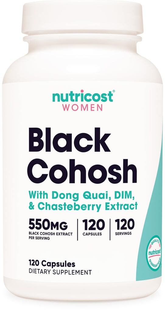 Nutricost svart cohosh for kvinner 660mg, 120 kapsler - med Don Quai, DIM, og Chaste Berry, Veggie Caps, Non-GMO, Glutenfri