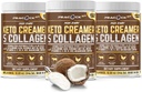 Collage keto kaffe creamer pulver 12.22 oz, pakke med 3, Hydrolysert collagen peptider med kokos MCT Olje, Magnesium, Unflavored Protein pulver, sukkerfri kaffekremer for smoothies
