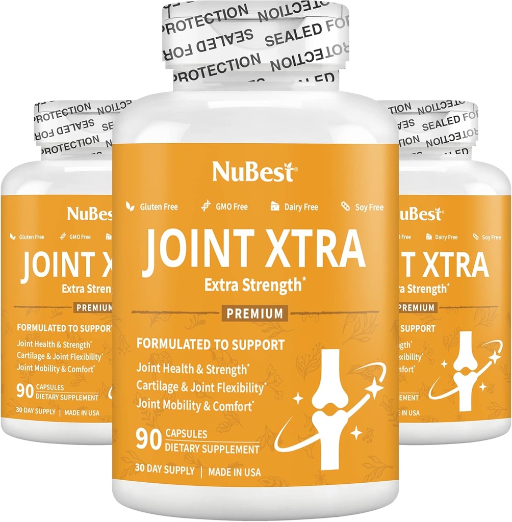 Joint Xtra Advanced Support Supplement - Felles styrke Formel med glukosamin, Chondroitin, Turmeric, MSM & Boswellia for felles & Cartilage Helse, Fleksibilitet, Mobilitet og komfort (Pack of 3)