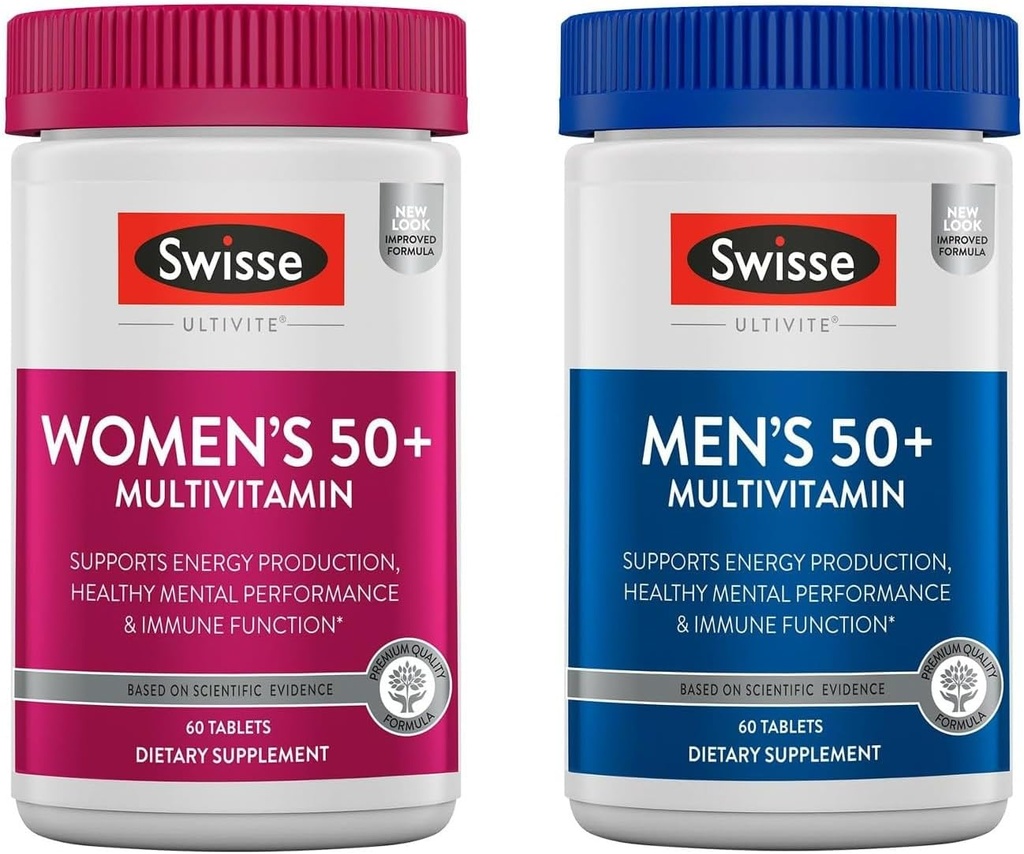 Sveitsisk daglig multivitamin for menn og kvinner 50 og over Combo