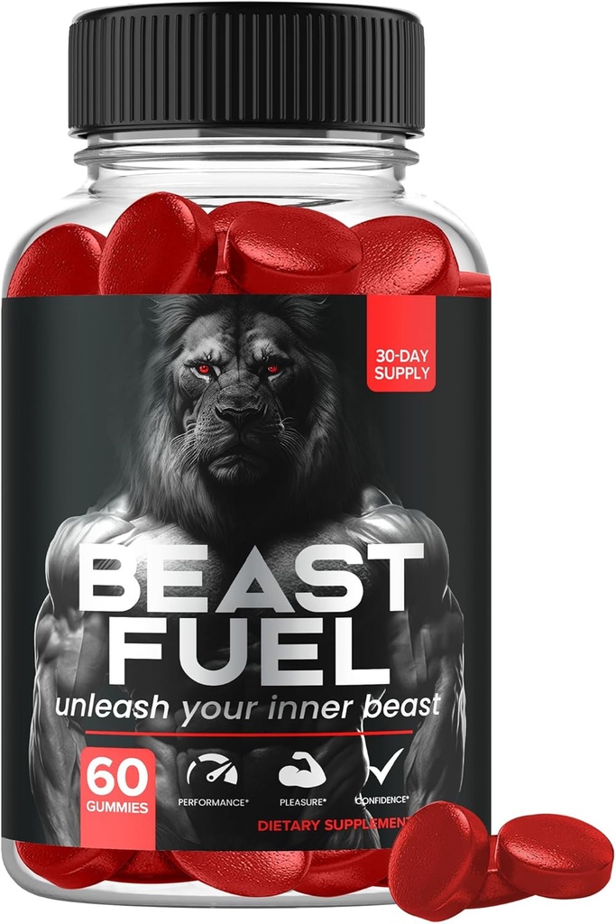 Nutravia Beast Drivstoff Gummies - BeastFuel Boost Supplement Ytelse Formula Booster (60 Gummies)