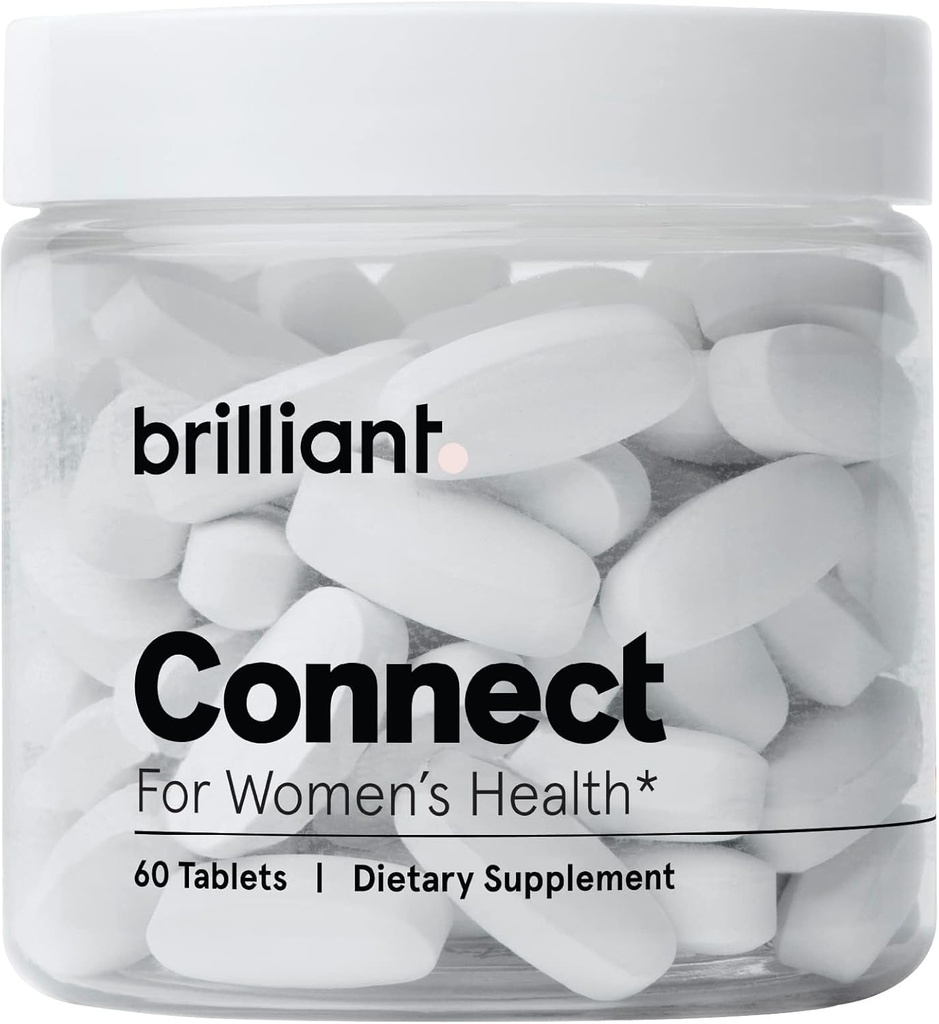 Brilliant Connect Periode Helse Supplement - fremmer lindring fra Cramps, tretthet, uregelmessige perioder, Hormonal Acne, Hot Flashes og mer* – Naturlig hormonbalanse støtte* (60 tabletter)