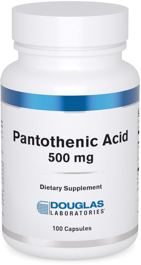 Douglas Laboratories Pantothenic Acid 500 mg vitamin B5 å støtte cellulære energiproduksjon og metabolisme* 100 kapsler