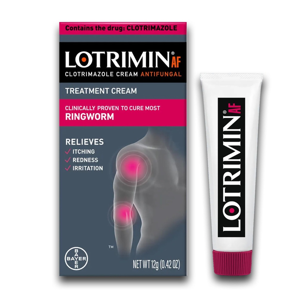 Lotrimin AF Ringorm Cream Clotrimazol 1% - klinisk bevise effektiv antifungal cream behandling av de fleste ringorm, for voksne og barn over 2 år, .42 Ounce (12 gram)
