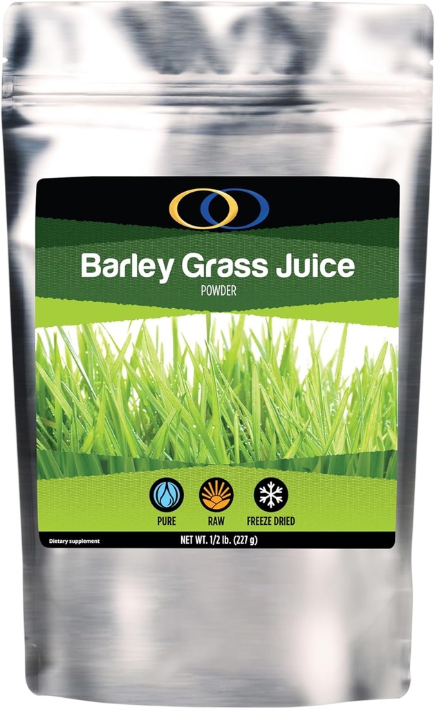 Optimalt organisk Barley Grass Juice pulver - fryse tørket - 1/2 pund - Over 130 serveringer - USA vokser - Rå & Bio-Active Supergreens - Vegansk helsetilskudd for barn og voksne