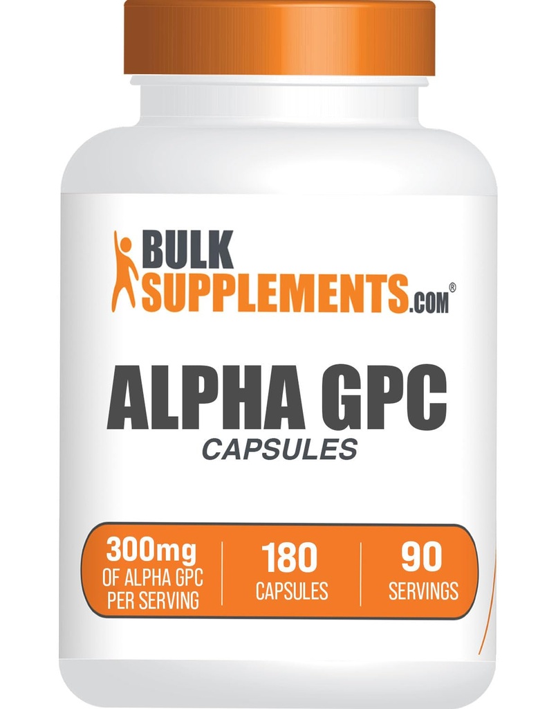 BulkSupplements.com Alpha GPC Kapsler - Acetylkolin Supplements, Alpha GPC 300mg - Choline Supplements, Glutenfri, 2 Kapsler per servering, 180 Kapsler (pakke med 1)