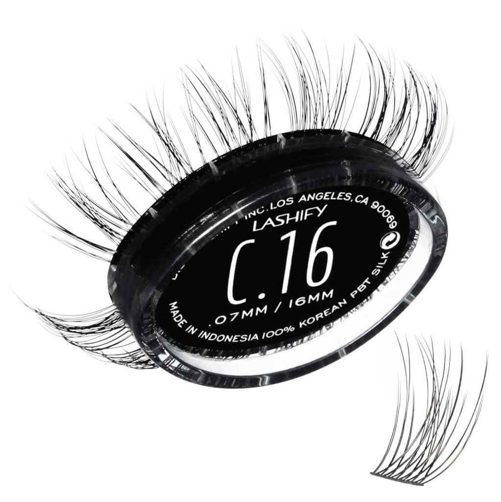 Lashify Curl 16mm Gossamer Eyelash utvidelser Påfyll, svart, DIY Falske Lasjer for et naturlig utseende