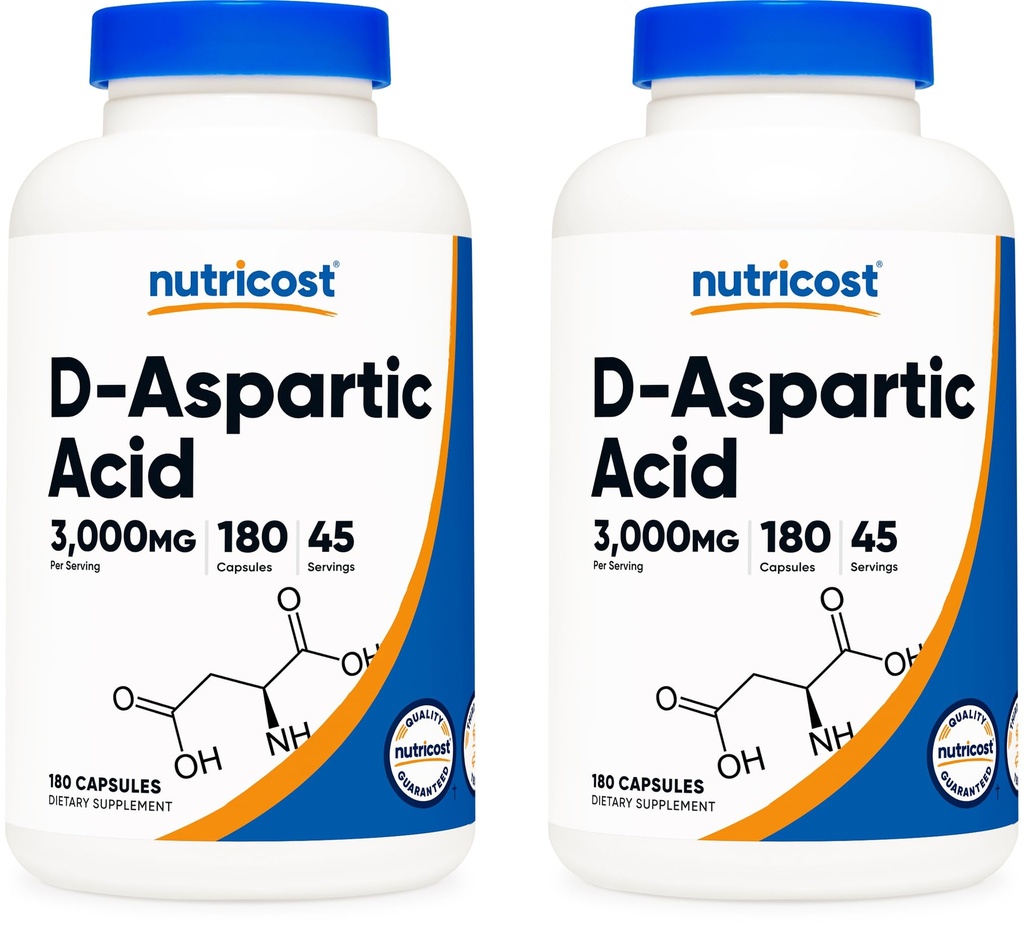 Nutricost D-Aspartic Acid Caps (180 Caps) (2 flasker)