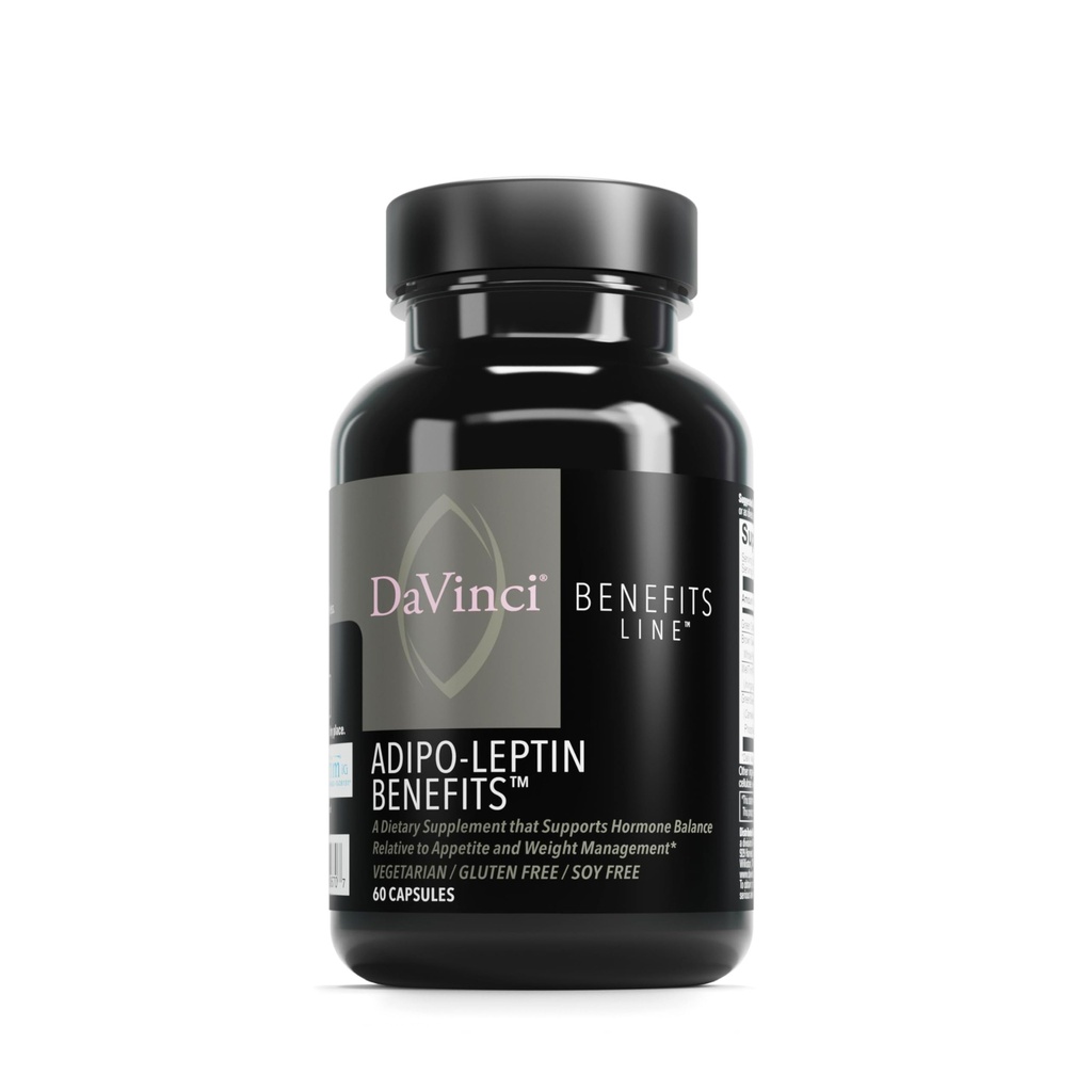 DAVINCI Labs Adipo-Leptin fordeler kosttilskudd - Hormon Balance støtte og metabolisme støtte med grønn te ekstrakt, grønn kaffebønne ekstrakt & mer * - 60 vegetariske kapsler (30 Serveringer)