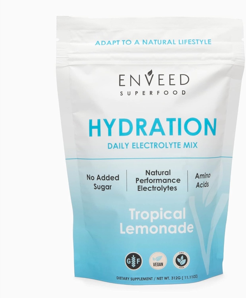 SUPERFOOD Hydrasjon ® Sukkerfri aktiv muskelgjenvinningsblanding for menn og kvinner - Vitamin C, sink, magnesium og BCAA Aminosyrer ® maksimere trening Hydration med premium elektrolyter - 20 serveringer