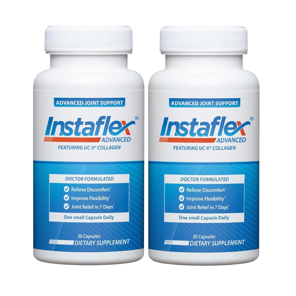 Instaflex Advanced felles støtte ernæringskosttilskudd Kapsel med doktor formulert felles relief Supplement, med UC-II kollagen og 5 andre felles descomfort bekjempende ingredienser, 60 Ct