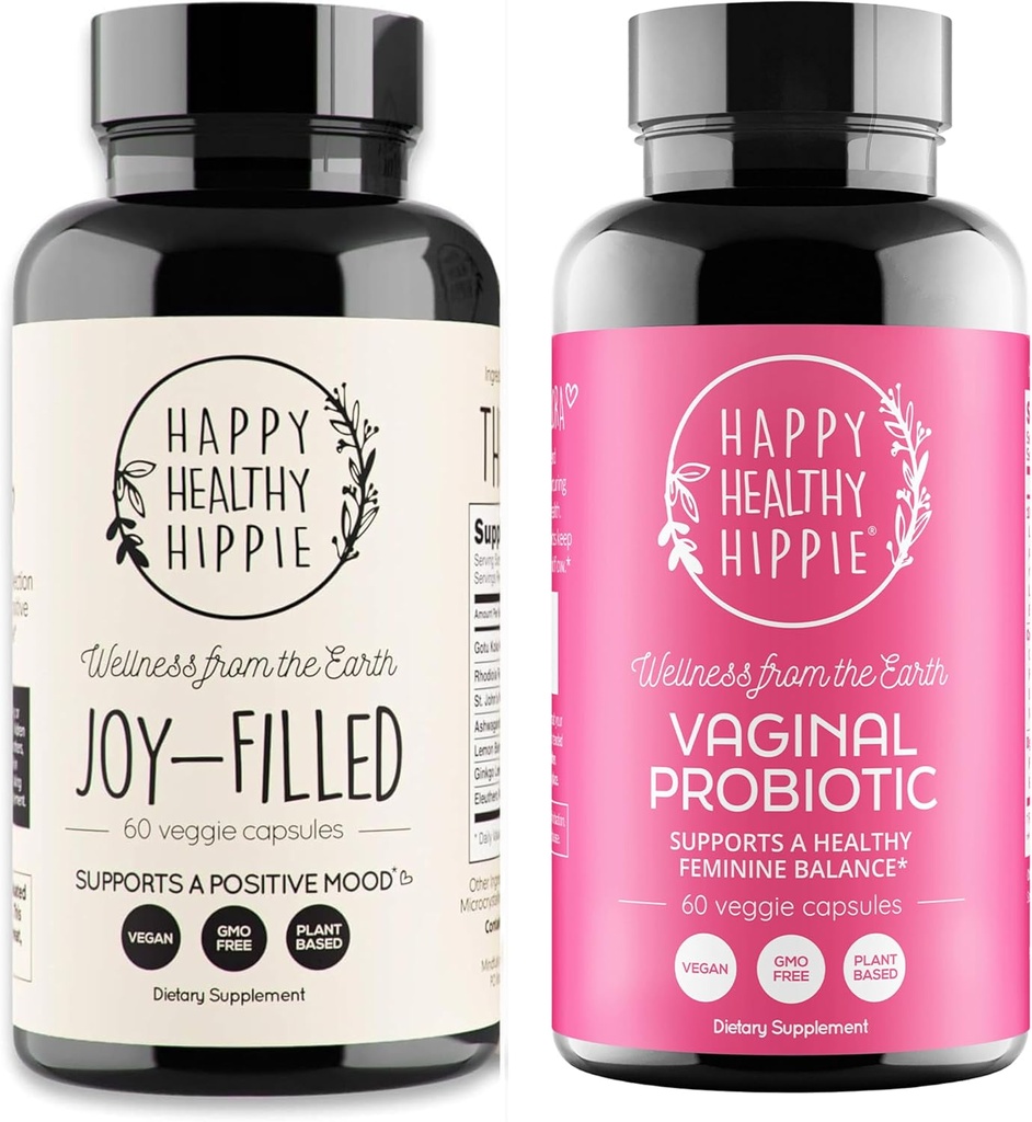 Lykkelig sunn Hippie Vaginal probiotika for kvinner og Joy-fylte Mood Support