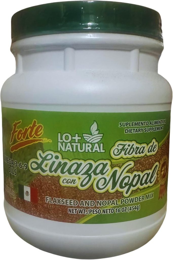 Linaza con Nopal Forte (1LB) 100% naturlig blanding av jord Linaza - Nopal Kaktus pulver blanding ekstremt effektiv Flaksfrø og Nopal pulver blanding 16oz kosttilskudd