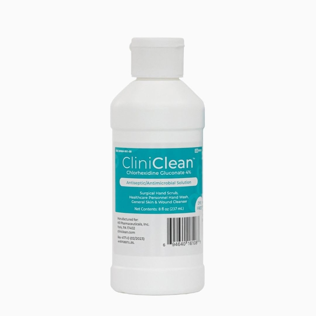 Versatile, antiseptisk løsning som inneholder klorheksidin gluconat 4% (CHG), Odorless, Dye-free, pasient pre-Op Prep, personlig håndvask, håndskrubb (4 oz. Flip-Top - 1 flaske) - Final batch