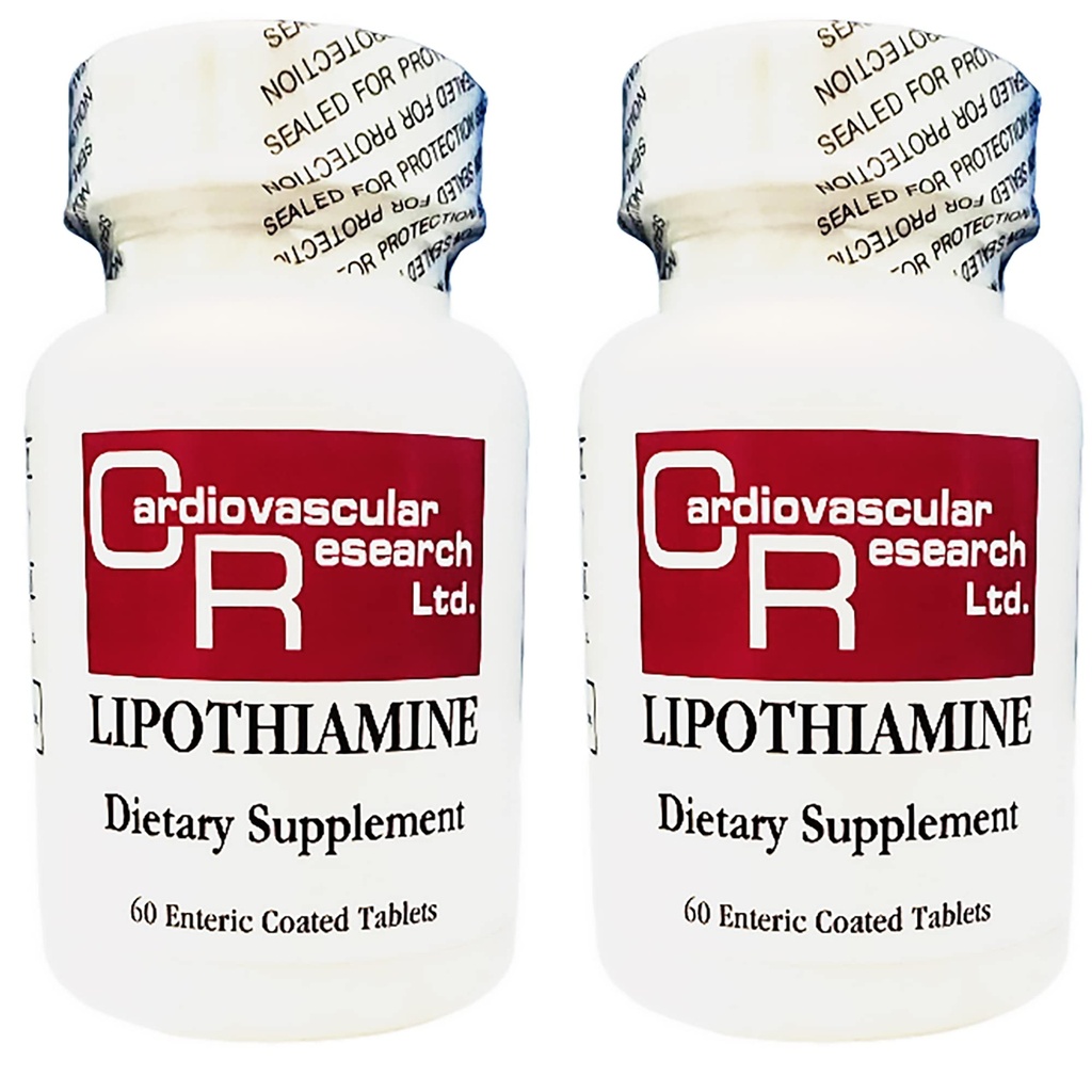 Cardiovaskulær forskning Lipotiamin B Supplement 120 tabletter - Vitamin B1 Nå med Alpha Lipoic Acid - 2 X 60 Count
