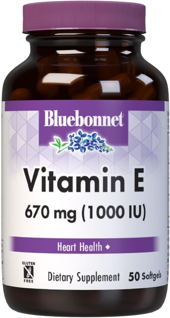 BlåBonnet Vitamin E 1000 IU Blandet Softgels, 50 Telling