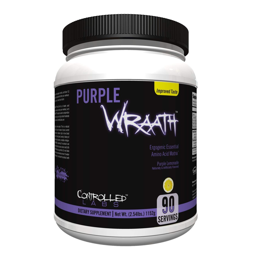 LABS Purple Wraath, BCAA og EAA Amino Acid Supplement, med utholdenhet blanding intra trening pulver, optimal utholdenhet, fokus og utholdenhet (Lemonade, 90 serveringer)