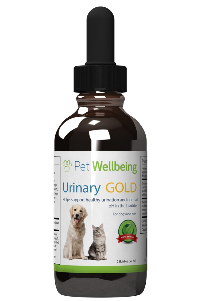 Kjæledyr velvære urin gull for hunder - Vet-formulert Multi-Herb Urin Tract Support - Blader Helse og urinsystem velvære - Naturlig hund Supplement - flytende formel 2 oz (59 ml)