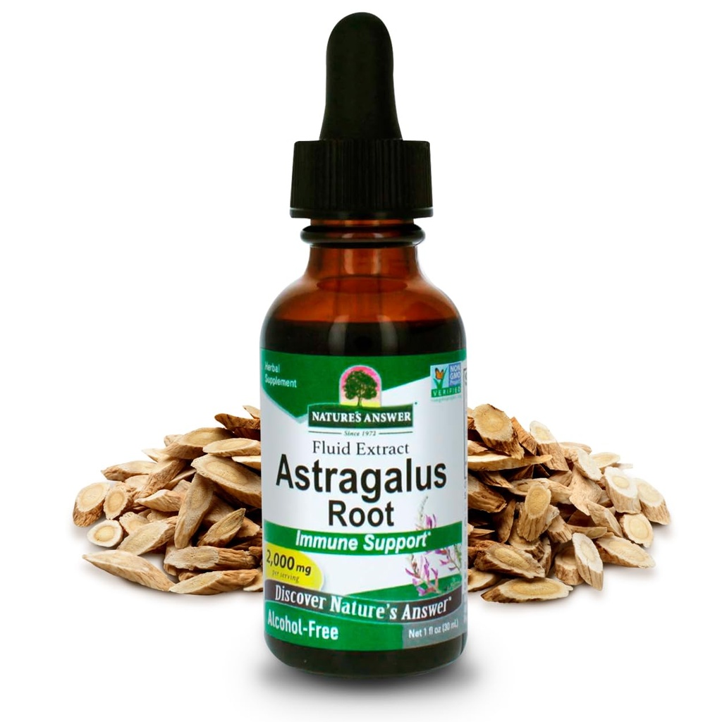 Naturens svar Astragalus Root Alcohol Gratis Herbal Supplement 1 Ounce ( 2 Pack ) | Immunstøtte | Fremmer kardiovaskulær helse | Naturlig stress Reliever