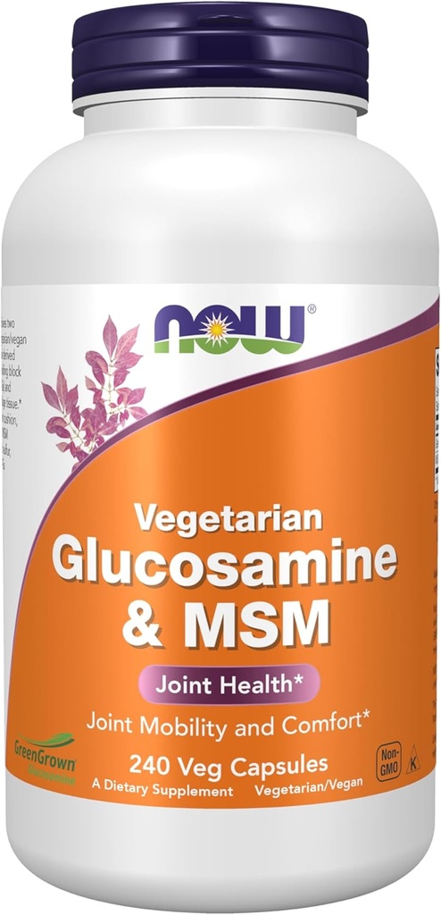 NU Mattilskudd, Glukosamin og MSM (GreenGrown® Glukosamin), Vegetarisk, 240 Veg Kapsler