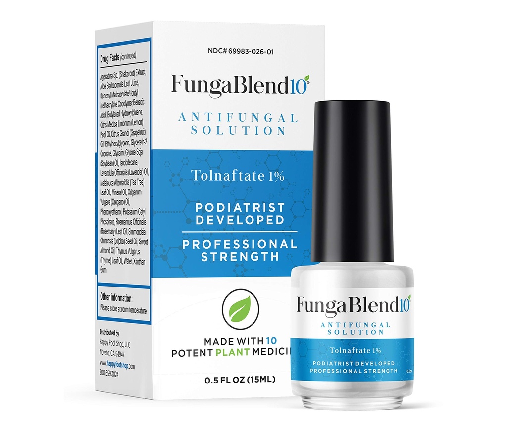 FungaBlend 10 - Antifungal medisinering: 1% Tolnaftat og 10 Plantemedisiner -Toenail Fungus Behandling for Nail Repair Gel, Atletes Fot, Jock Itch, Ringorm -Topisk løsning for tå og Finger Nail