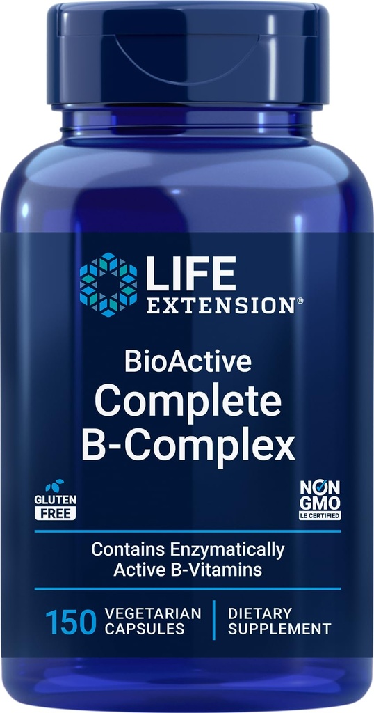 Livsforlengelse BioActive Complete B-Complex, 150 vegetariske kapsler