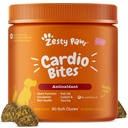 Zesty Paws Cardiovaskulær støtte for hunder - Taurin for hunder - med CoQ10, L Carnitine & Sea Buckthorn - Senior Heart Health - AlaskOmega Fish Oil Omega 3 - Senior - Salmon - 90 greve