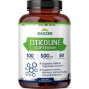 Zazzee Extra Styrke Citicolin, 500 mg per servering, 100 Vegan Kapsler, Superior CDP Choline Form, 100% vegetarisk og farmasøytisk klasse, 50-dagers forsyning, all-naturlig og ikke-GMO